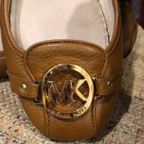 MICHAEL Michael Kors Classic Lillie Leather Moccasin Flats in Luggage Sz 9M - Picture 11 of 16